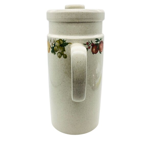 Vtg Wedgwood Quince Stoneware Coffee Pot & Lid Ring of Fruit Discontinued - Picture 2 of 10